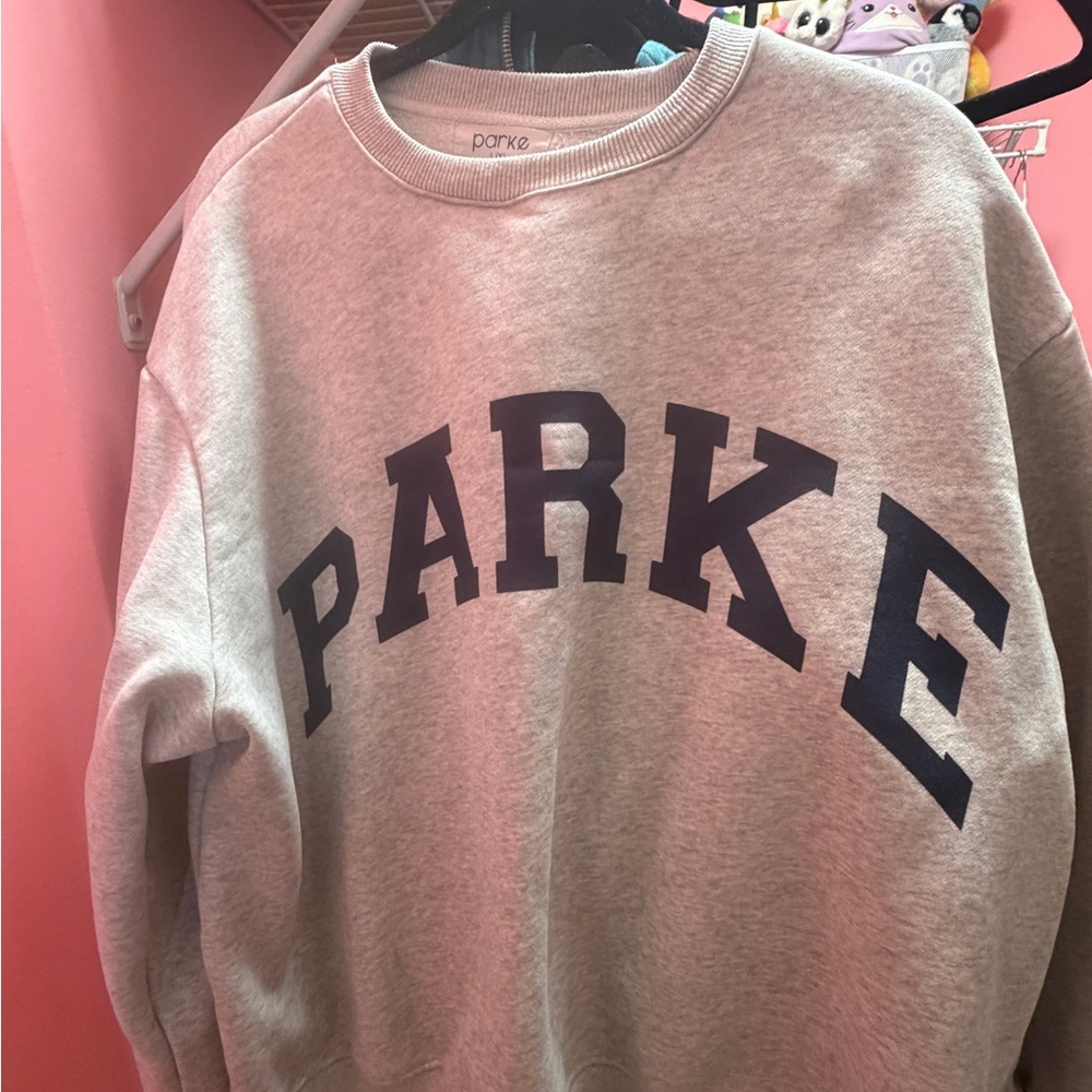 Parke Gray Crewneck Sweatshirt with Navy Logo